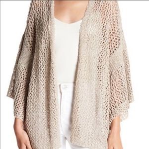 Susina Tan Cobblestone Mark Bell Sleeve Cardigan